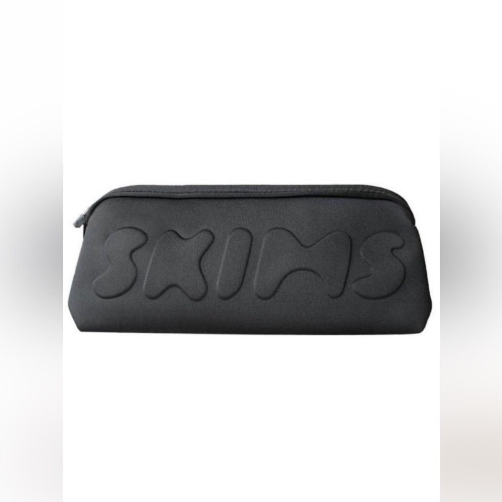Skims Black Neoprene Zip Makeup / Travel Pouch With Zipper NWT